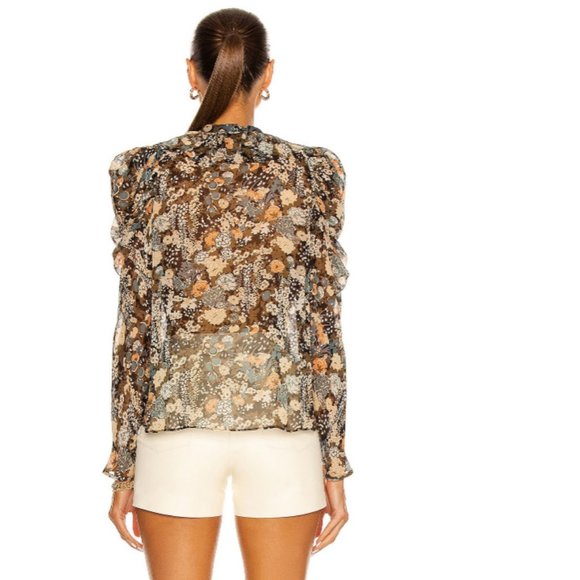 Ulla Johnson Colette Silk Blouse Night Garden - Picture 7 of 14